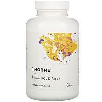 Betaine HCL & Pepsin (Бетаин гидрохлорид и Пепсин) 225 капсул (Thorne Research) срок 03/2026