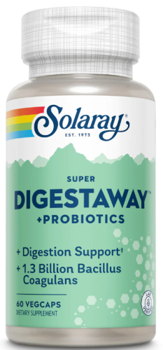 Super Digestaway + Probiotics (Смесь Пищеварительных Ферментов c Пробиотиками) 60 вег капсул (Solara