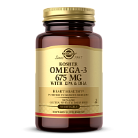 Solgar Kosher Omega-3 (Кошерная Омега-3) 675 мг. 50 мягких капсул