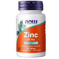 Now Foods Zinc Gluconate (Глюконат цинка) 50 мг. 100 таблеток