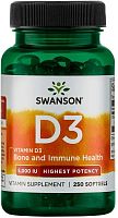 Vitamin D3 5000 МЕ (Витамин Д3 125 мкг) 250 гел. капсул капсул (Swanson)