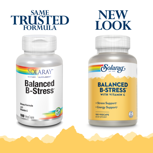 Balanced B-Stress with Vitamin C (Б-Комплекс с витамином С) 100 вег капсул (Solaray) фото 3