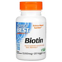 Biotin 10000 мкг (Биотин) 120 капсул (Doctor`s Best)