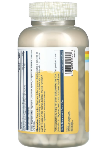 Solaray Magnesium Glycinate (Глицинат магния с высокой усвояемостью) 350 мг. 240 растительных капсул фото 2