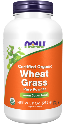 Now Foods Certified Organic Wheat Grass Pure Powder (Ростки пшеницы в порошке) 255 г.