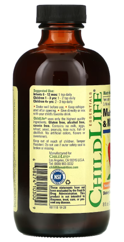 ChildLife Multi Vitamin & Mineral (Жидкие мультивитамины и минералы для детей) 237 мл. фото 3