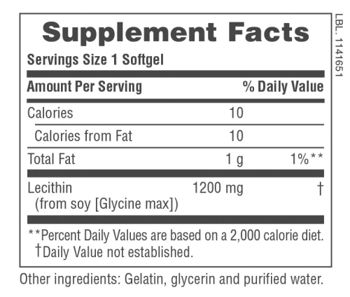NaturesPlus Lecithin (Лецитин) 1200 мг. 90 мягких капсул фото 3
