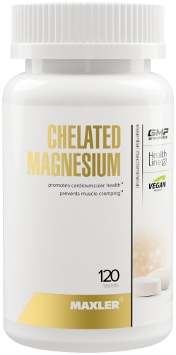 Maxler Chelated Magnesium (Магний бисглицинат хелат) 200 мг. 120 таблеток