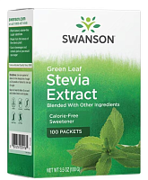 Green Leaf Stevia Extract (Экстракт зеленых листьев стевии) 100 пакетиков (Swanson)