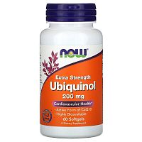 Now Foods Убихинол (Ubiquinol) 200 мг. 60 гелевых капсул