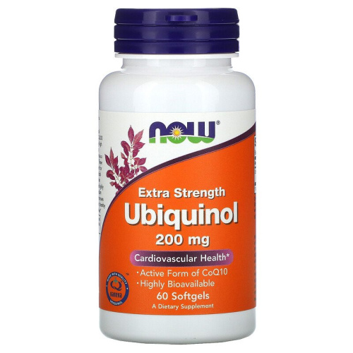 Now Foods Убихинол (Ubiquinol) 200 мг. 60 гелевых капсул