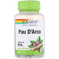 Solaray Pau D'Arco (Кора муравьиного дерева) 550 мг. 100 растительных капсул