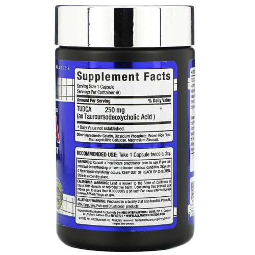 TUDCA Liver Protectant 250 мг (тауроурсодезоксихолевая кислота) 60 капсул (ALLMAX Nutrition) фото 2