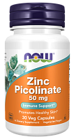 Zinc Picolinate 50 mg (Цинк Пиколинат 50 мг) 30 вег капсул (Now Foods)