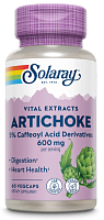 Solaray Vital Extract Artichoke 5% Caffeoyl Acid Derivatives (Экстракт листьев артишока, 5% Производных кофейной кислоты) 600 мг. 60 растительных капсул