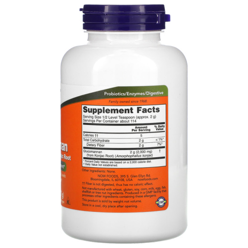 Glucomannan Pure Powder 227 г (Now Foods) фото 2