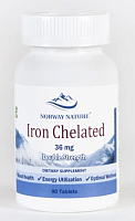 Iron Chelated 36 мг (Хелатное Железо) 90 таблеток (Norway Nature)