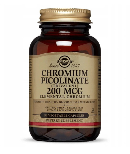 Solgar Пиколинат хрома (Chromium Picolinate) 200 мкг. 90 растительных капсул