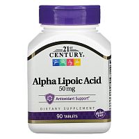 Alpha Lipoic Acid 50 мг (Альфа-Липоевая Кислота) 90 таблеток (21st Century)