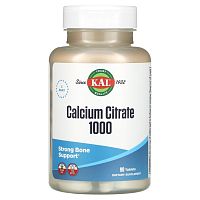 KAL Кальций цитрат (Calcium Citrate) 1000 мг. 90 таблеток