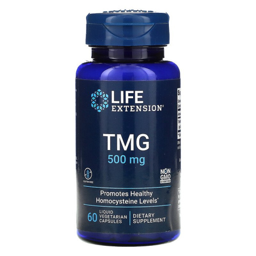 Life Extension TMG (Триметилглицин) 500 мг. 60 жидких растительных капсул