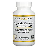 California Gold Nutrition Silymarin Complex (Силимариновый комплекс для здоровья печени) 120 растительных капсул