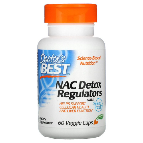 NAC Detox Regulators 600 мг (N-Ацетил L-Цистеин) 60 капс (Doctor`s Best)
