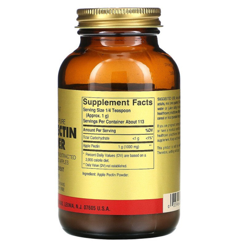 Solgar Порошок яблочного пектина (Apple Pectin Powder) 113,4 гр.  фото 2