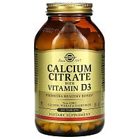 Solgar Цитрат кальция с витамином D3 (Calcium Citrate with Vitamin D3) 240 табл.