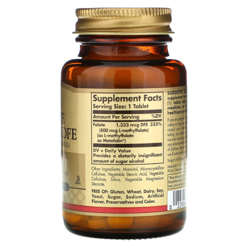 Folate 1,333 mcg DFE (Metafolin 800 mcg) 50 таблеток (Solgar) фото 2