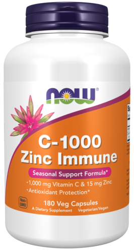 Now Foods C-1000 Zinc Immune (Витамин C и Цинк для укрепления иммунитета) 180 растительных капсул