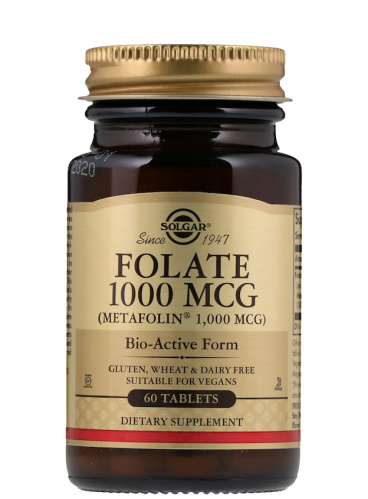 Folic Acid 1000 мкг 60 таблеток (Solgar)