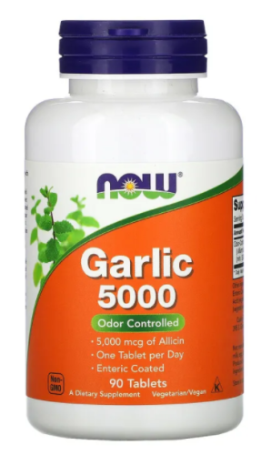 Now Foods Garlic (Чеснок) 5000 мкг. 90 таблеток