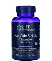 Life Extension Hair Skin & Nails Collagen Plus Formula (Средство с коллагеном для поддержания здоровья волос кожи и ногтей) 120 таблеток