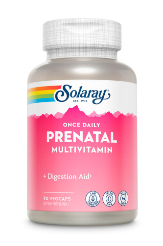 Solaray Once Daily Prenatal Multivitamin (Мультивитамины для беременных) 90 растительных капсул 