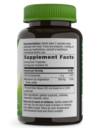 Nature's Way Magnesium Complex High Potency (Комплекс магния высокой эффективности) 500 мг. 100 капсул фото 3