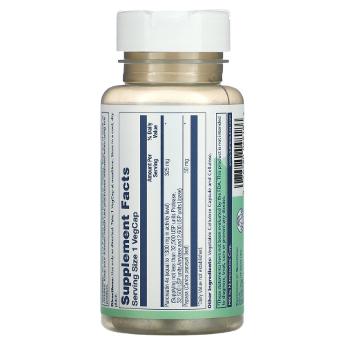 Solaray Pancreatin with Protease, Amylase & Lipase (Панкреатин с протеазой, амилазой и липазой) 1300 мг. 90 растительных капсул  фото 4