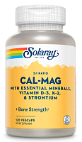 Cal-Mag with Essential minerals, Vitamin D-3, K-2 & Strontium 2:1 Ratio (Кальций Магний) 120 вег кап