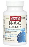 Jarrow Formulas Vegan N-A-C Sustain (N-ацетил-L-цистеин) 600 мг. 60 таблеток 