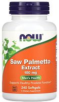 Now Foods Saw Palmetto Extract (Со Пальметто, Экстракт плодов пальмы сереноа) 160 мг. 240 мягких капсул