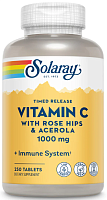 Vitamin C 1000 mg TR with Rose Hip & Acerola (Витамин C 1000 мг) 250 таблеток (Solaray)
