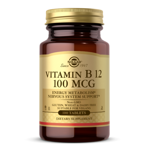 Solgar Витамин B12 Цианокобаламин (Vitamin B-12 Cyanocobalamin) 100 мкг. 100 таблеток