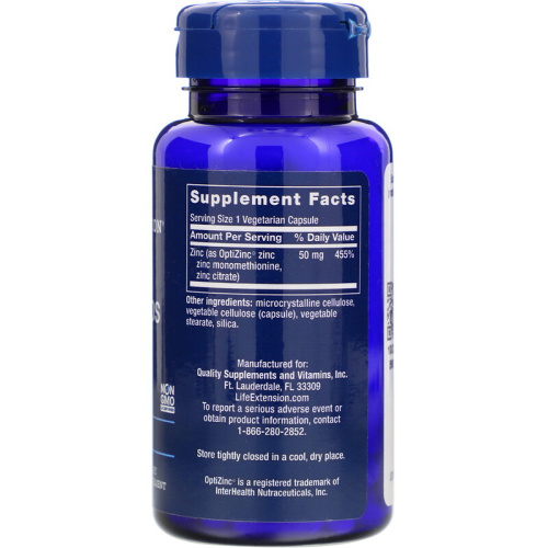 Life Extension Zinc Caps (Цинк) 90 растительных капсул фото 2