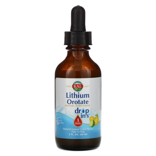 Lithium Orotate 4 mg (Литий Оротат 4 мг) 2.0 FL OZ 59 мл (KAL) фото 3