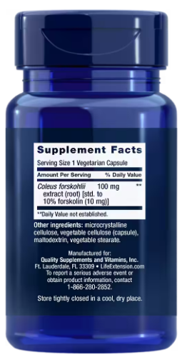 Life Extension Форсколин (Forskolin) 10 мг. 60 растительных капсул фото 2