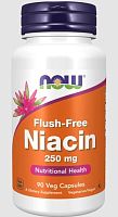 Now Foods Flush-Free Niacin (Ниацин не вызывающий покраснений, Витамин B3) 250 мг. 90 растительных капсул