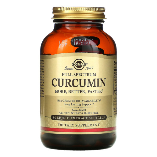 Solgar Куркумин полного спектра (Full Spectrum Curcumin Softgels) 90 гелевых капсул фото 3