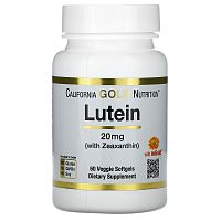 Lutein 20 мг with Zeaxanthin (Лютеин с Зеаксантином) 60 капс (California Gold Nutrition)