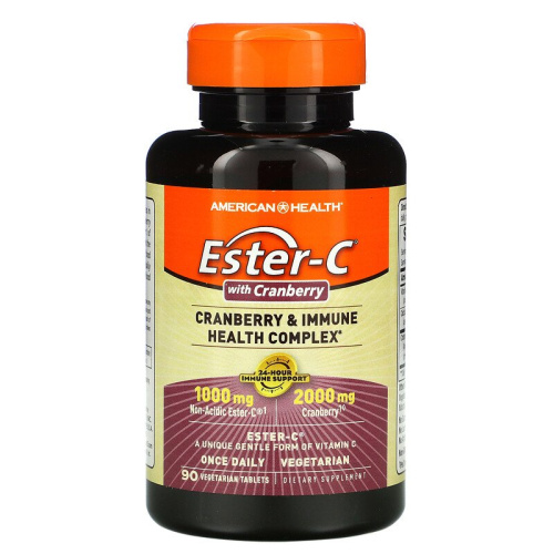 Vitamin C Ester-C с клюквой и комплексом для поддержки иммунитета 90 таблеток (American Health) фото 2