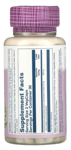Solaray Vital Extract Artichoke 5% Caffeoyl Acid Derivatives (Экстракт листьев артишока, 5% Производных кофейной кислоты) 600 мг. 60 растительных капсул фото 5